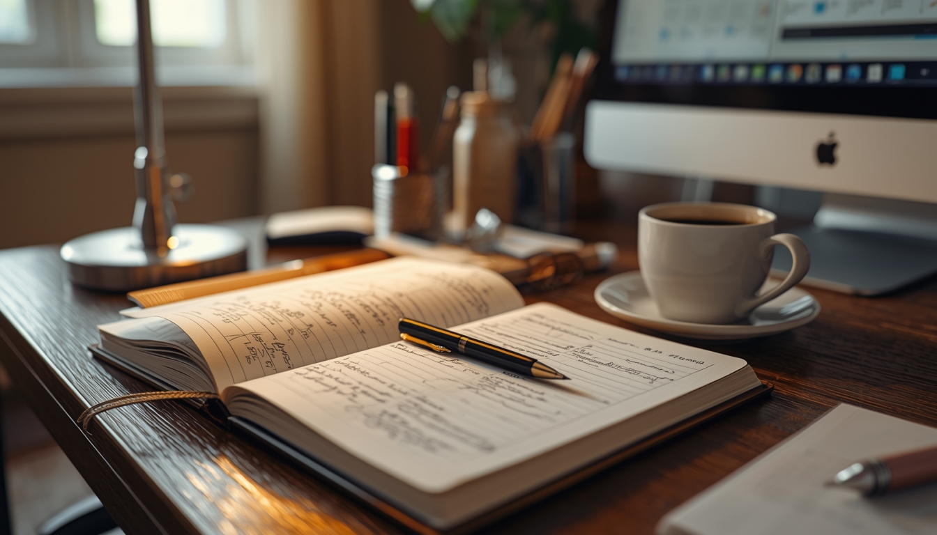 Cholmarequebl focused morning desk planning